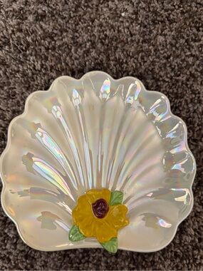 Anthropologie Sirena Stoneware Oyster Canape Plate, or Jewelry Plate NWT